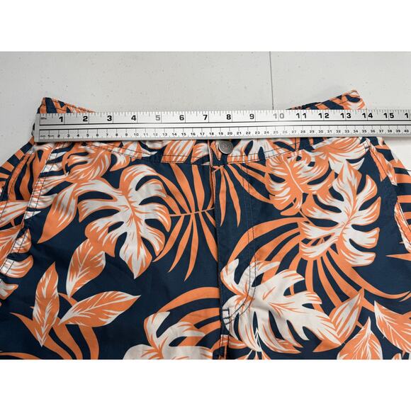 Onia Men's The Calder Swim Trunk Shorts Tropical Floral Orange/Navy MEDIUM - Picture 9 of 11